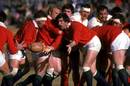 Jeff Squire of Wales and the British Lions passes the ball 