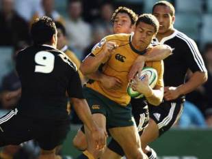 Timana Tahu of Australia A is tackled by the New Zealand Maori defence during the Pacific Nations Cup match between Australia A and the New Zealand Maori at Sydney Football Stadium, July 6 2008 
