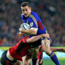 The Highlanders'  Tamati Ellison takes a tackle against the Crusaders
