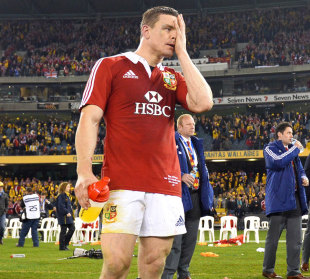 The Lions'  Brian O'Driscoll reflects on his side's defeat, Australia v British & Irish Lions, second Test, Tom Richards Cup, Etihad Stadium, Melbourne, June 29, 2013
