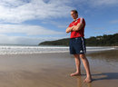 Alan Wyn Jones poses on Noosa Beach 