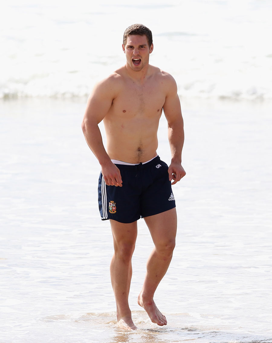 George North steps from the surf