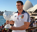 Lions captain Sam Warburton shows off the Tom Richards Cup