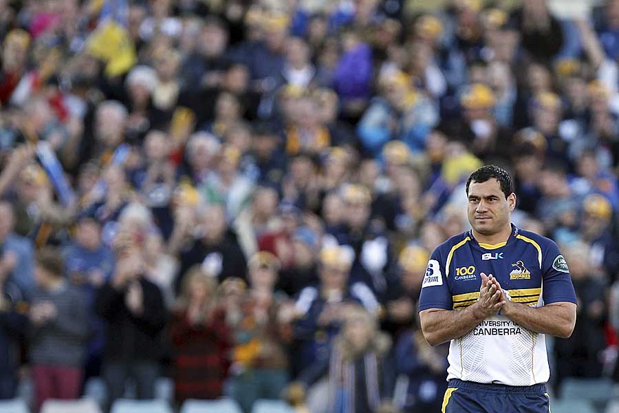 The Brumbies' George Smith runs out for his 137th Super Rugby match
