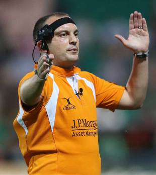 A referee sports the new head-mounted Ref Cam, J.P Morgan Asset Management Premiership Sevens Series, Franklin's Gardens, Northampton, August 2, 2013