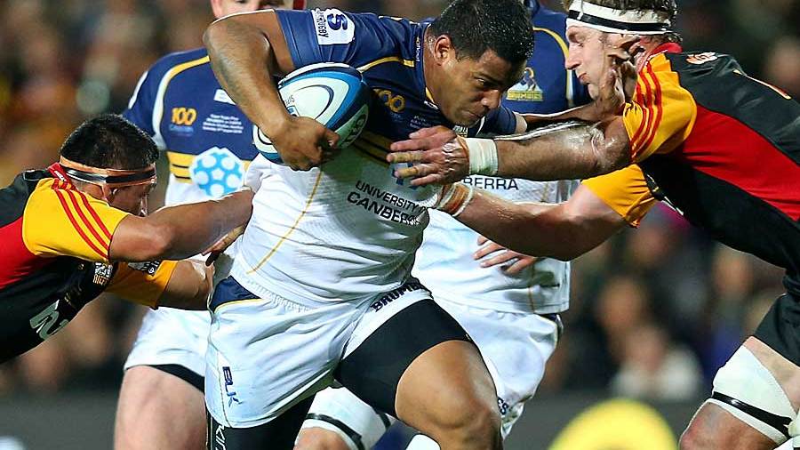 The Brumbies' Scott Sio takes the ball forward, Chiefs v Brumbies, Super Rugby, Super Rugby final, Waikato Stadium, Hamilton, August 3, 2013
