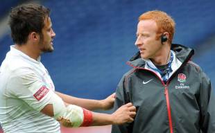 England Sevens coach Ben Ryan chats to Chris Cracknell, Edinburgh, May 28, 2011