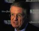 International Rugby Board chairman Bernard Lapasset speaks to the media 