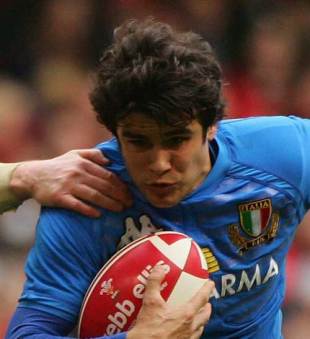 Italy fly-half Andrea Marcato in action against Wales at the Millennium Stadium, February 23 2008