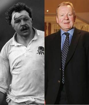 Former England international Bill Beaumont pictured in action in against Scotland in 1982 and during the 2007 Rugby World Cup