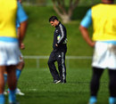 New Zealand fly-half Dan Carter sits out training