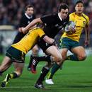 New Zealand's Ben Smith beats the tackle of James O'Connor