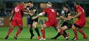 Lions George North and Alex Corbisiero in action for Northampton