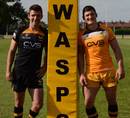 Chris Bell and Guy Thompson model Wasps' new kit