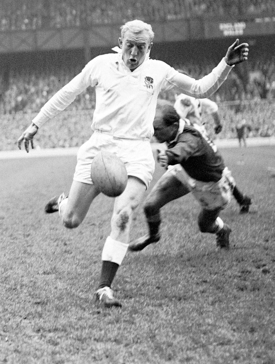 England's Richard Sharp clears his lines