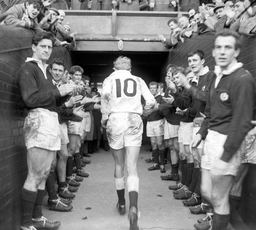 England captain Richard Sharp makes his way to the dressing room