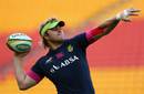 South Africa's Duane Vermeulen prepares to launch the ball in training