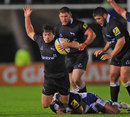 Newcastle's Adam Powell is felled by the Bath defence