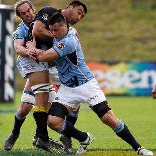Wellington's Victor Vito takes a heavy tackle, Northland v Wellington, ITM Cup, Toll Stadium, Whangarei, September 8, 2013