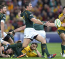 South Africa's Ruan Pienaar clears his lines