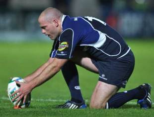 Leinster's Felipe Contepomi lines up a kick during his side's Heineken Cup clash against London Wasps at the RDS Ground in Dublin, Ireland on October 18, 2008.