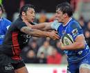 Toulouse's scrum-half Byron Kelleher vies with Montpellier's No.8 Louis Picamoles