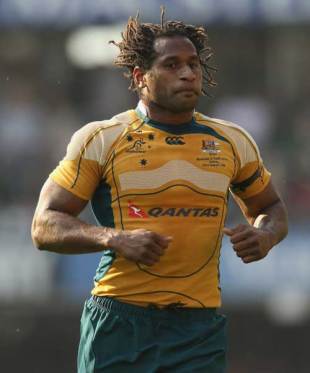 Australia's Lote Tuqiri in action during the 2008 Tri-Nations clash with South Africa at the ABSA Stadium in Durban, South Africa on August 23, 2008.