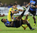 Montpellier's Anthony Tuitavake puts in a big tackle