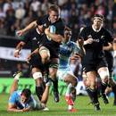 Sam Cane of the All Blacks charges upfield