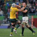 South Africa's Francois Louw and Australia's Ben Mowen come to blows