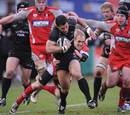 Newcastle's Danny Williams shakes off the Gloucester defence