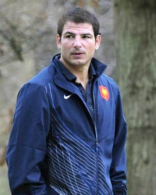 France head coach Marc Lievremont arrives for a press conference in Marcoussis, France on November 20, 2008,