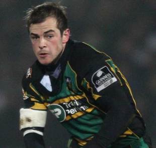 Northampton Saints fly-half Stephen Myler in action during their Guinness Premiership win over Leicester at Franklin's Gardens, January 10 2009