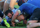 Pedrie Wannenburg just fails to score for Castres in the closing stages against Leinster