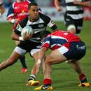 Hawke's Bay's Telusa Veainu takes the ball into contact