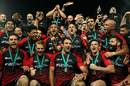 Canterbury players celebrate after winning the ITM Cup Premiership final