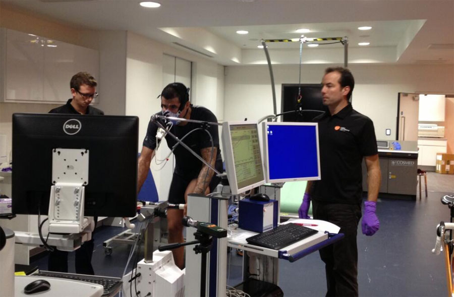 Richard Parks testing at the GSK Human Performance Lab