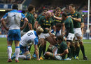 Willem Alberts is congratulated after scoring the first try