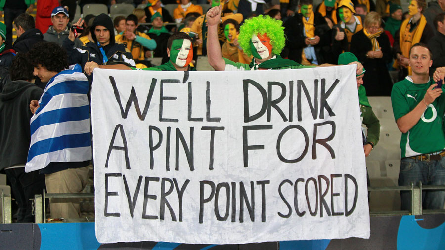 Irish fans with a promise at the Aviva Stadium