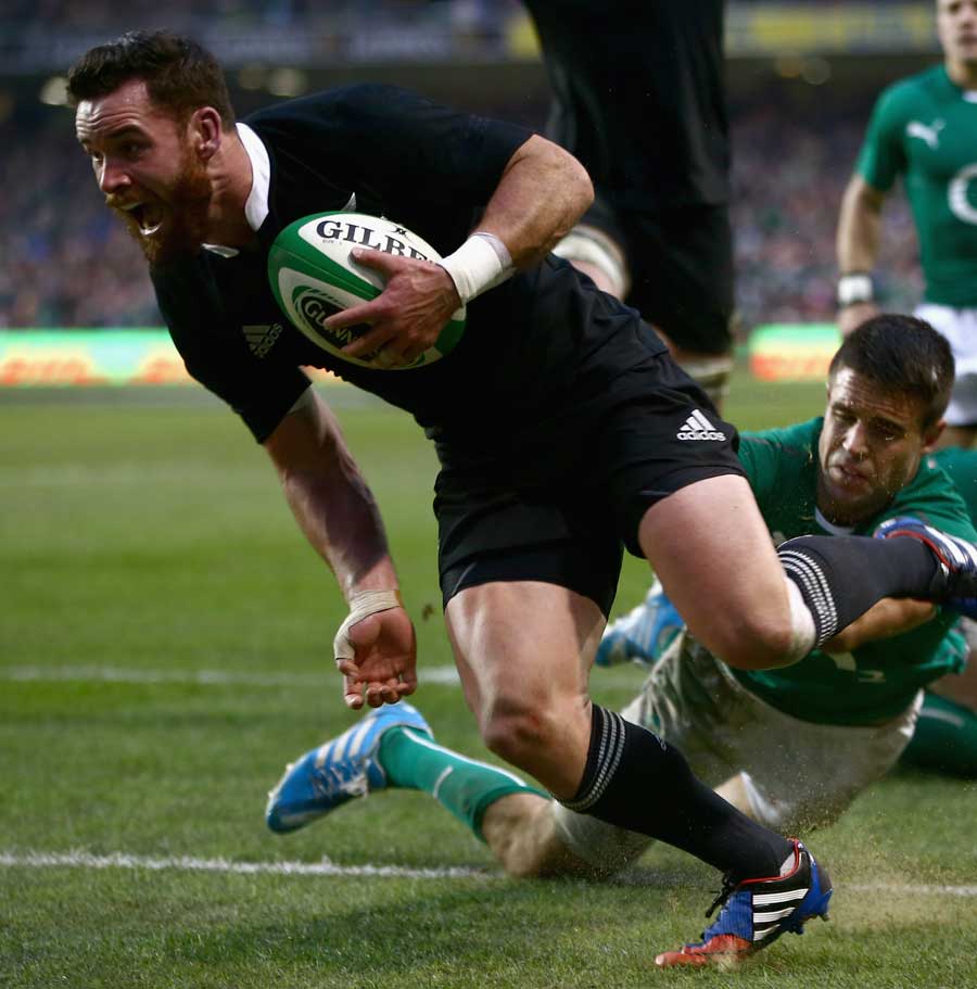 Ryan Crotty goes over for the try that drew the game level
