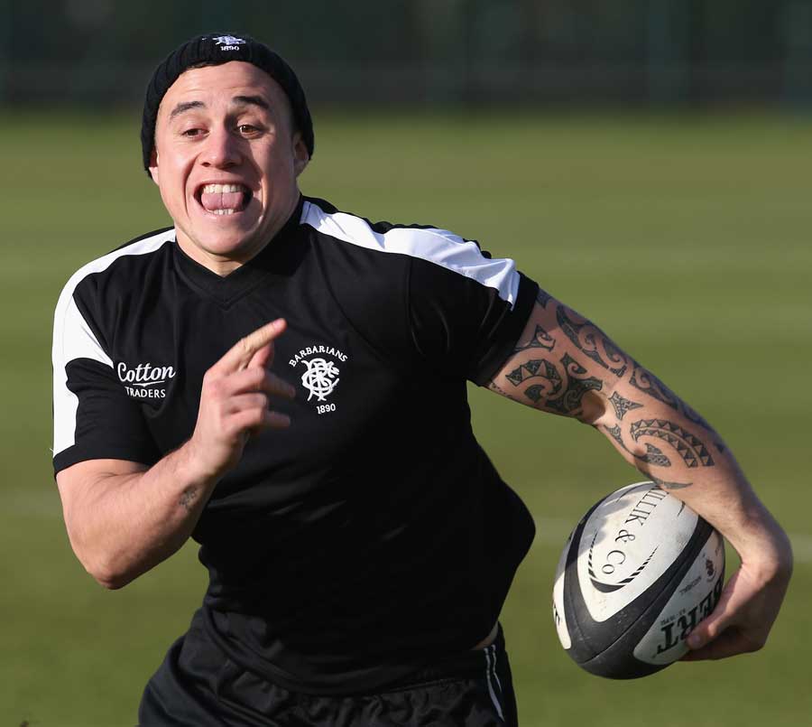 TJ Perenara in training for the Barbarians