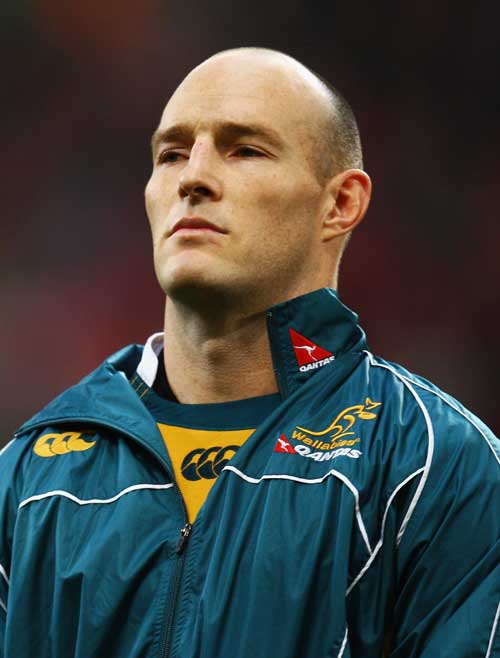Australia's Stirling Mortlock lines up for the anthems