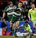 Tigers winger Matt Smith races through the Treviso defence