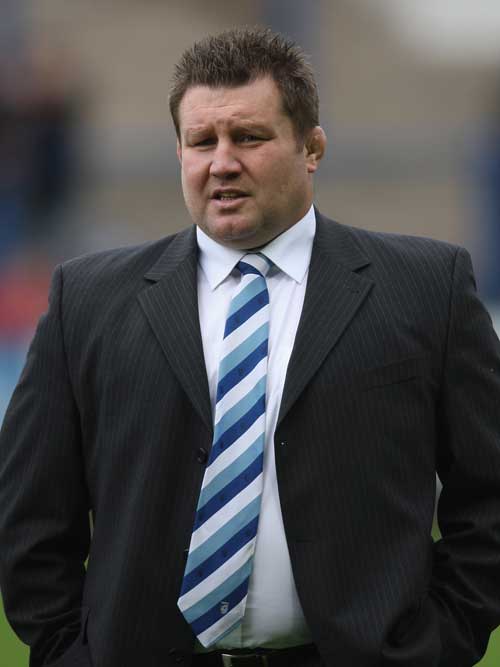 Cardiff Blues head coach Dai Young casts an eye over his side