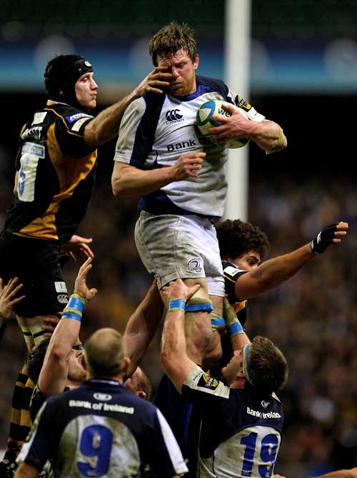 Leinster's Malcolm O'Kelly wins a lineout ball