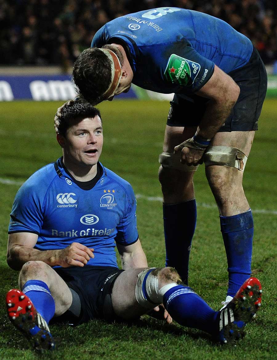 Brian O'Driscoll enjoys the try-scoring moment