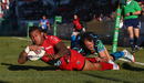 David Smith dots down in the corner for Toulon's second try against Exeter