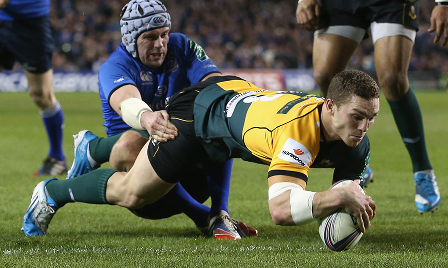 George North goes over from close range to put Northampton ahead gainst Leinster