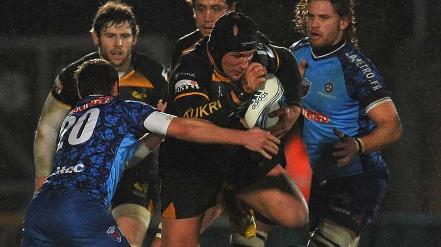 Wasps' Carlo Festuccia forces his way forward against Grenoble
