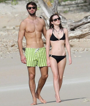 Emma Watson and  Matt Janney on a break in the Caribbean, January 10, 2014
